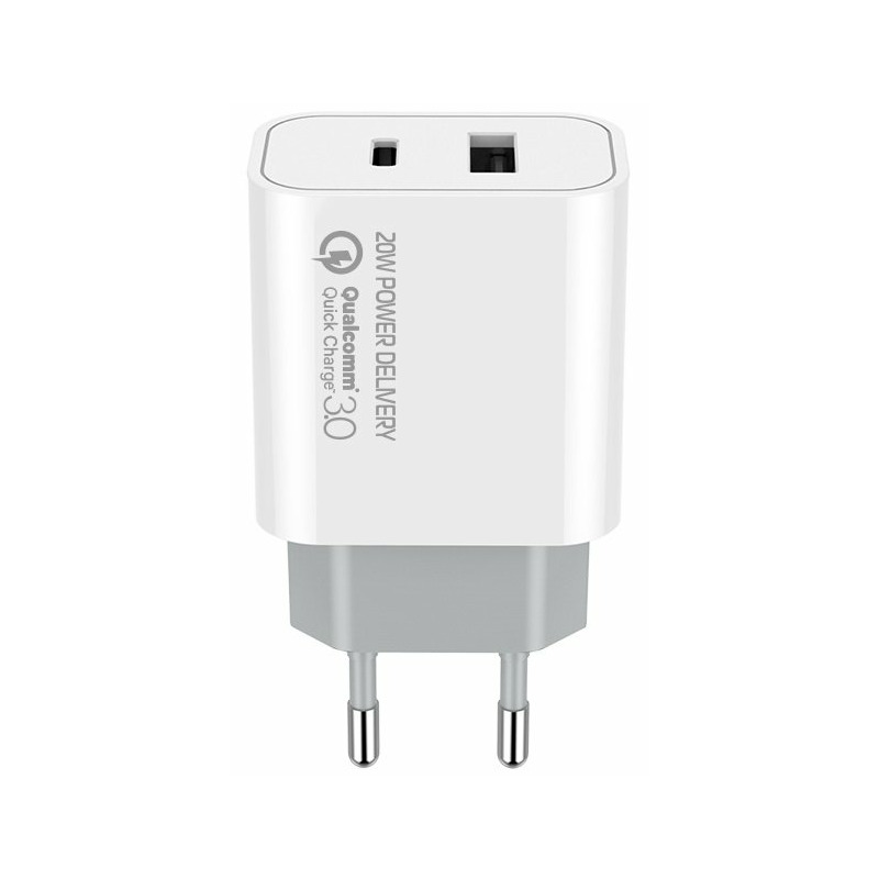 Мережевий зарядний пристрій СolorWay (Type-C PD + USB QC3.0) 20W  опис