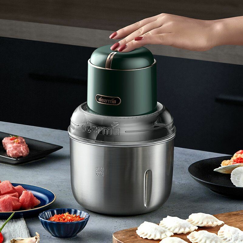 Бездротова м'ясорубка (подрібнювач) Xiaomi Deerma Food Processor (DEM-JR081) Green  відгуки