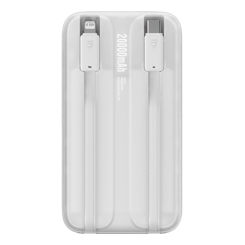 Внешний аккумулятор Baseus Power Bank Comet Series Dual-Cable 20000mAh 22.5W (PPMD020102) White  описание