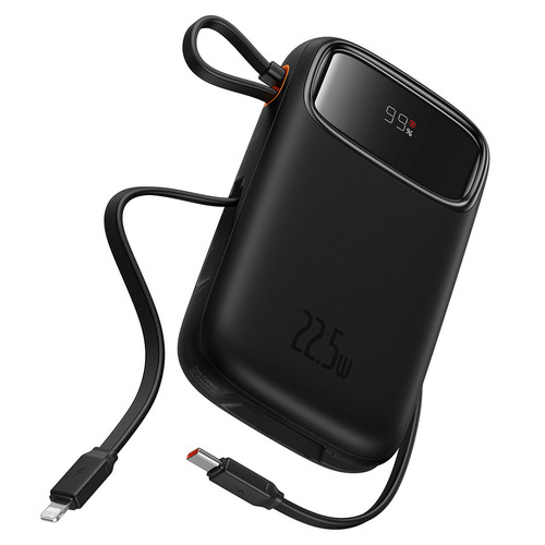 Внешний аккумулятор Baseus Power Bank QPow2 Dual-Cable 10000mAh 22.5W (P10055001112-B1) Black цена