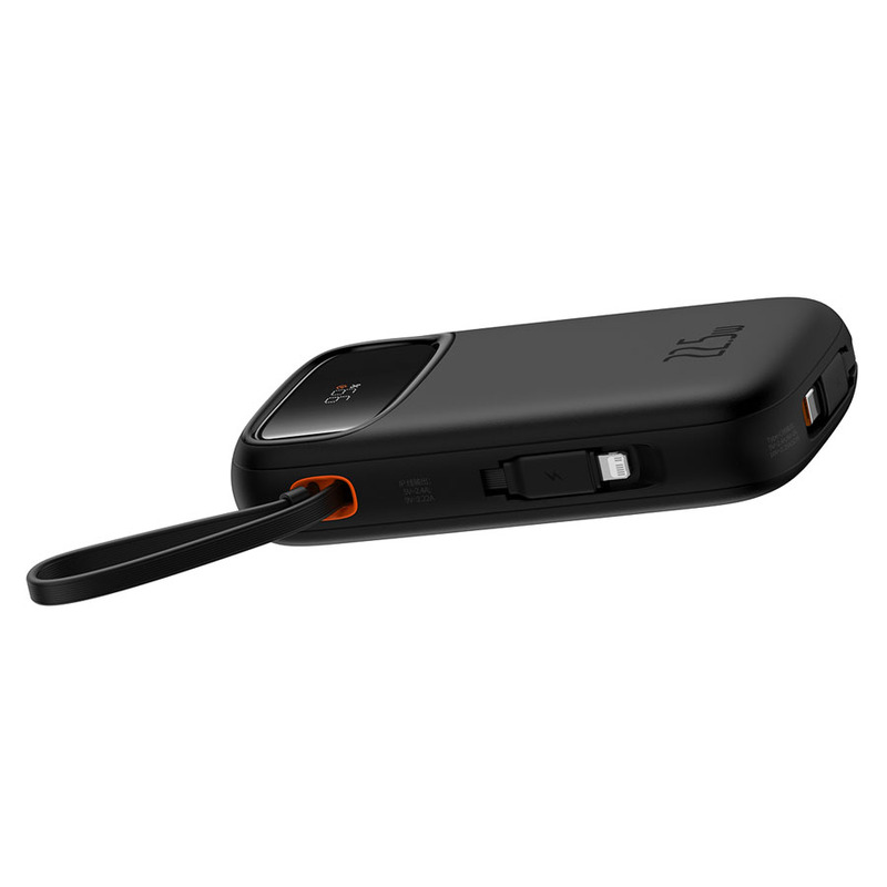 Зовнішній акумулятор Baseus Power Bank QPow2 Dual-Cable 10000mAh 22.5W (P10055001112-B1) Black  в Україні