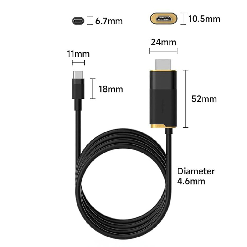 Кабель (переходник) Xiaomi HAGiBiS USB-C на HDMI 2.1 8K@60Hz / Type-C 100W PD / 2m (SWC10)  отзывы