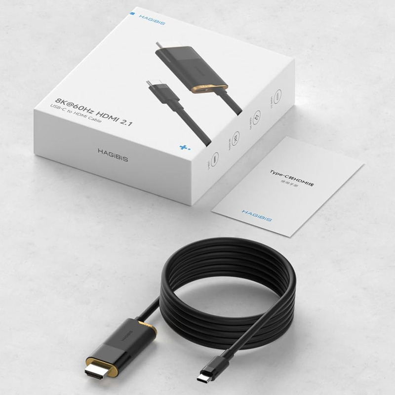 Кабель (переходник) Xiaomi HAGiBiS USB-C на HDMI 2.1 8K@60Hz / Type-C 100W PD / 2m (SWC10)  купить