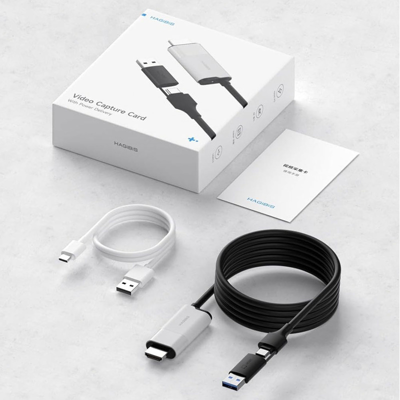 Внешняя карта видеозахвата (кабель) Xiaomi HAGiBiS HDMI на USB / Type-C 1080P@60fps 100W PD (UHC10)  описание