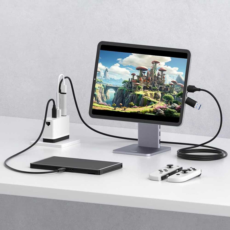 Внешняя карта видеозахвата (кабель) Xiaomi HAGiBiS HDMI на USB / Type-C 1080P@60fps 100W PD (UHC10)  характеристики