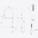Кухонний змішувач з висувним виливом Xiaomi DIIIB (DXCF004-T)  фото товару