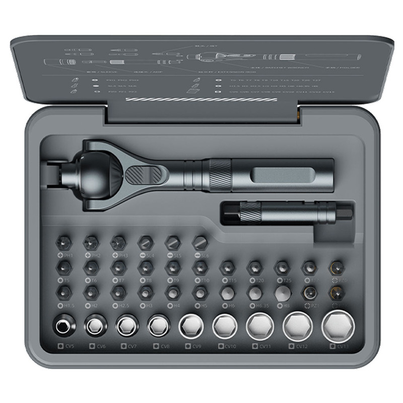 Поворотная отвертка трещотка с набором бит Xiaomi Duka ATuMan Ratchet Screwdriver RS2 (40в1) цена