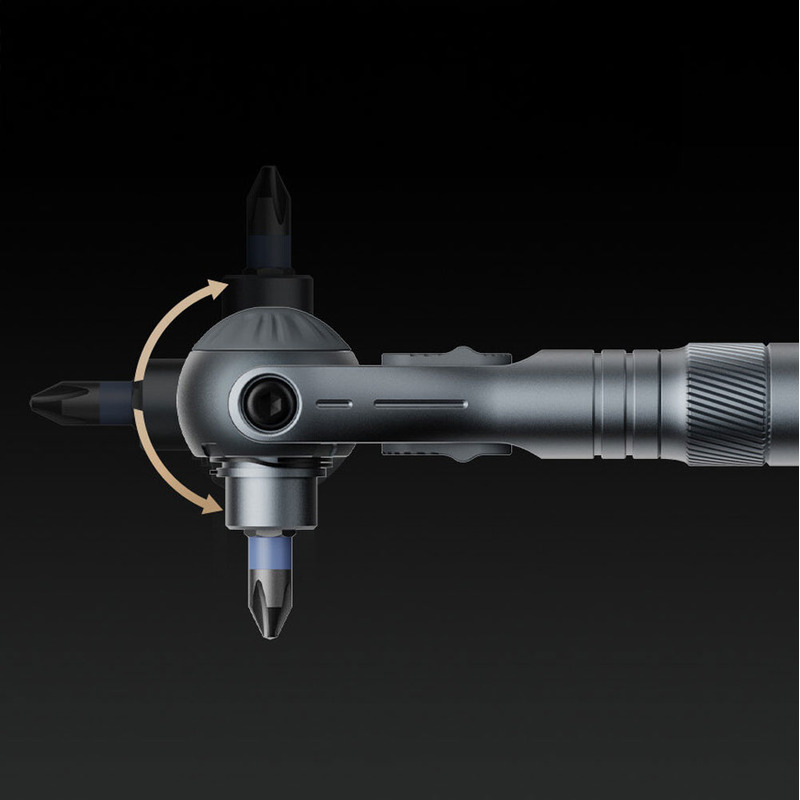 Поворотная отвертка трещотка с набором бит Xiaomi Duka ATuMan Ratchet Screwdriver RS2 (40в1)  фото товара
