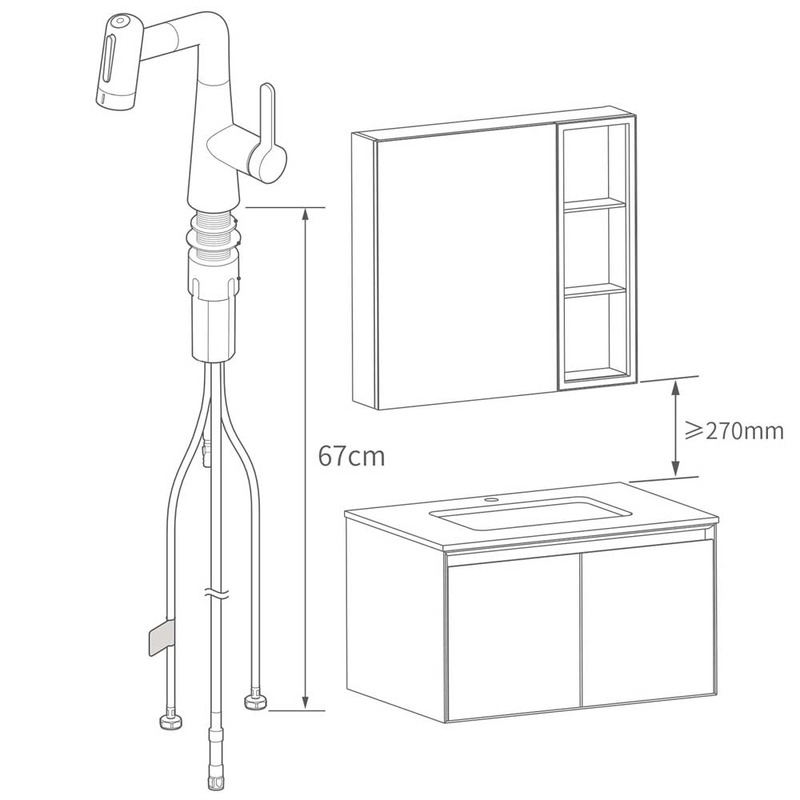 Выдвижной смеситель для раковины Xiaomi MiJia Pull-out Basin Faucet S1 (MJCLSMPLT01DB)  интерент магазин