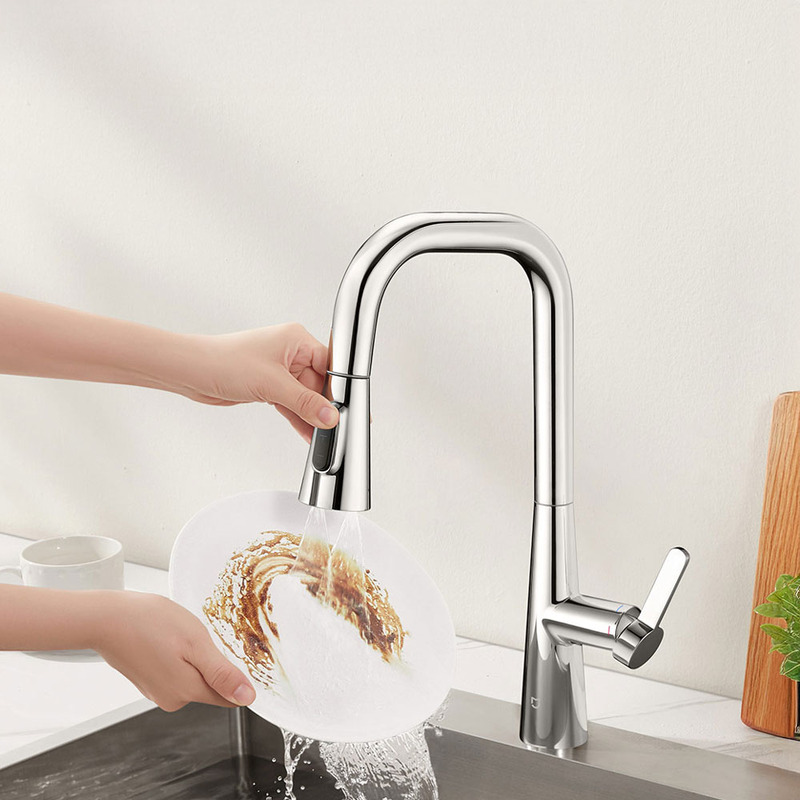 Выдвижной кухонный смеситель Xiaomi MiJia Pull-out Kitchen Faucet S1 (MJCLSCFLT01DB)  в Украине