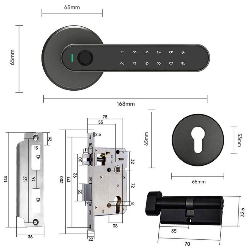 Розумний замок для міжкімнатних дверей Xiaomi Arkfish Smart Lock S5 Pro (Full Version)  опис
