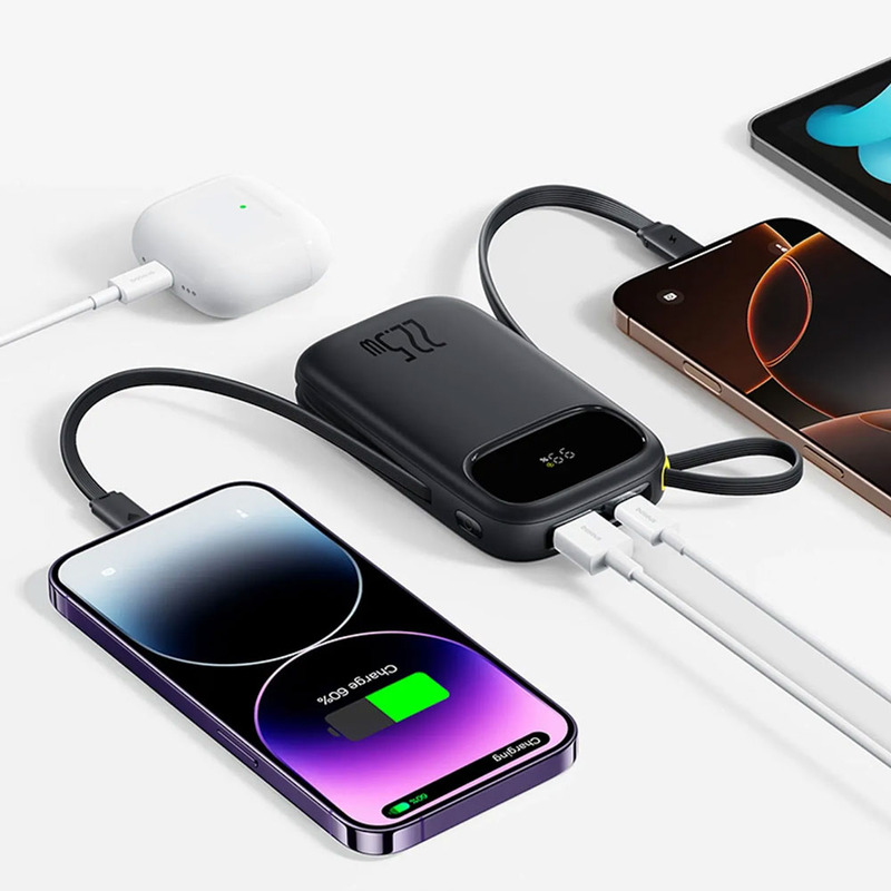 Зовнішній акумулятор Baseus Power Bank EnerFill FC31 Dual-Cable 10000mAh 22.5W (PPQD3-1022D) Black