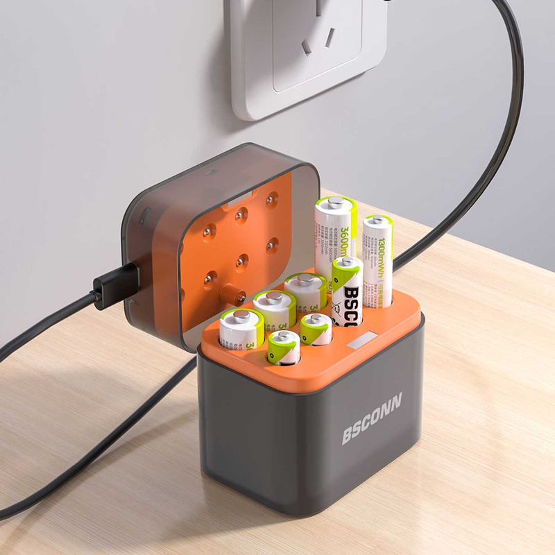 Аккумуляторные батарейки с зарядным кейсом Xiaomi BSCONN AAA 780mAh + AA 2200mAh 8 шт (TF-CD-010CE)