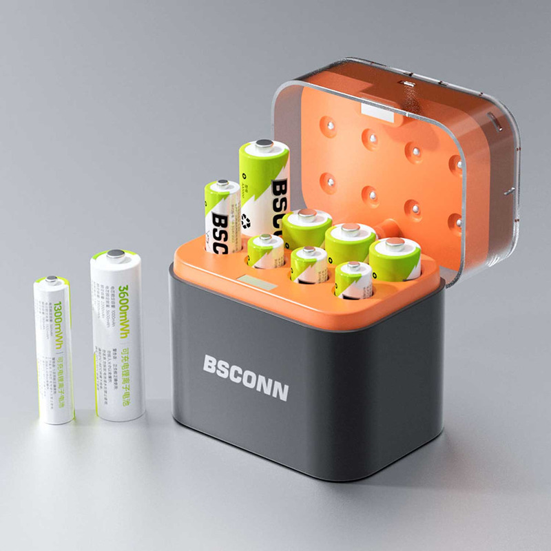 Аккумуляторные батарейки с зарядным кейсом Xiaomi BSCONN AAA 780mAh + AA 2200mAh 8 шт (TF-CD-010CE)