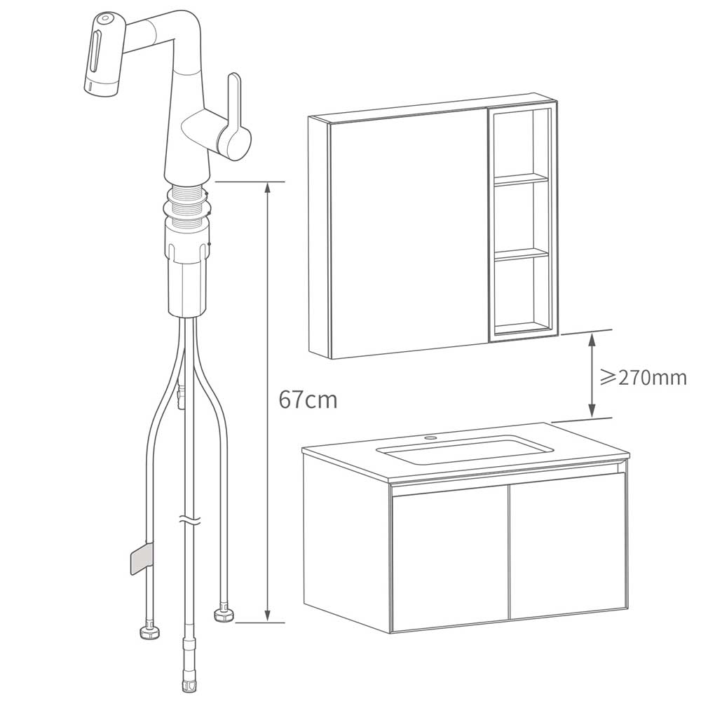 Выдвижной смеситель для раковины Xiaomi MiJia Pull-out Basin Faucet S1 (MJCLSMPLT01DB)