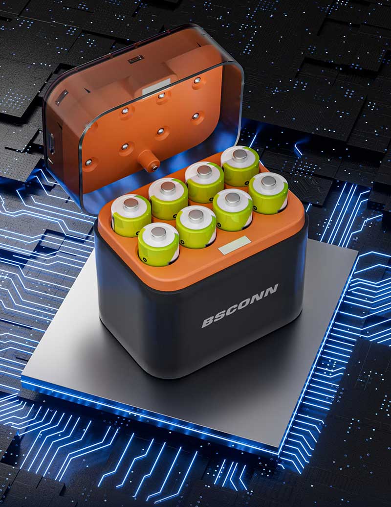 Акумуляторні батарейки із зарядним кейсом Xiaomi BSCONN Li-ion AA 1.5V 2200 mAh 8 шт. (TF-CD-009LDC)