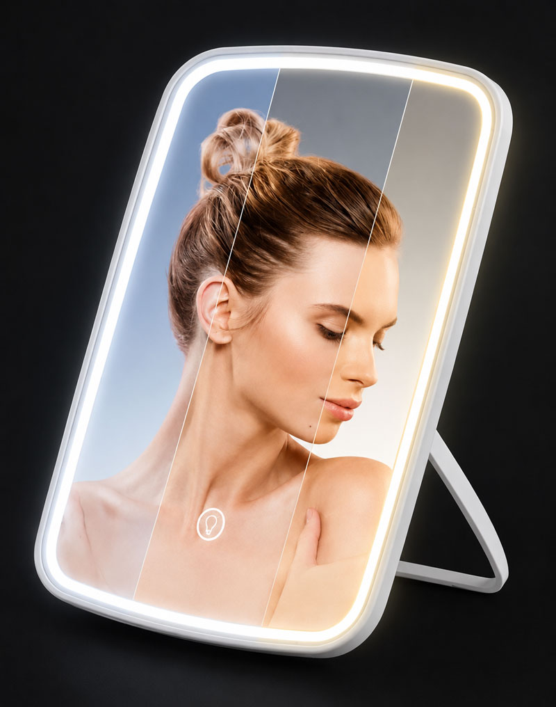 LED дзеркало Xiaomi Jordan-Judy Tri-color Makeup Mirror NV505 з м’яким підсвічуванням