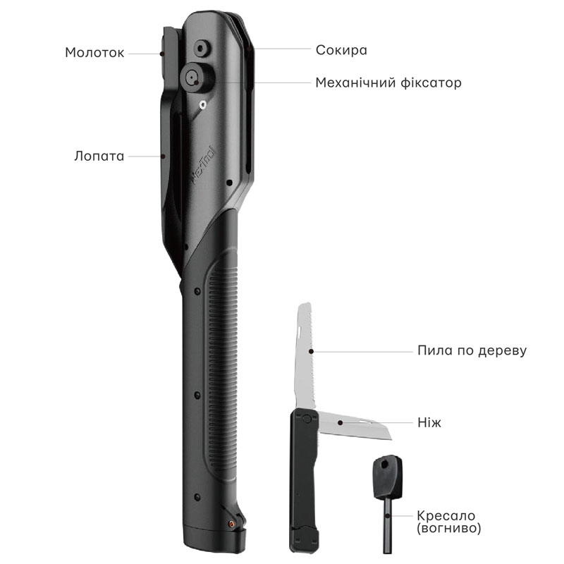 Багатофункціональна лопата-сокира Xiaomi NexTool Thunder Multi-Functional Shovel 2.0 (NE20057)