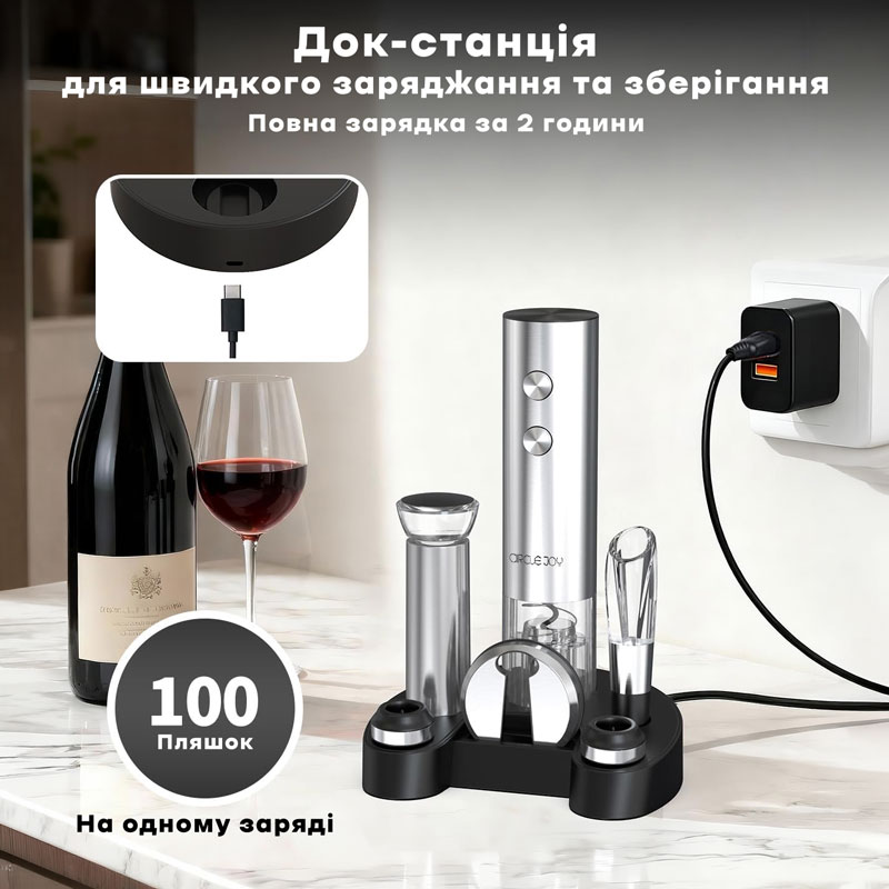 Набір для вина Xiaomi Circle Joy Stainless Steel Rechargeable Electric Wine Set (CJ-EKPQ-TZ01)